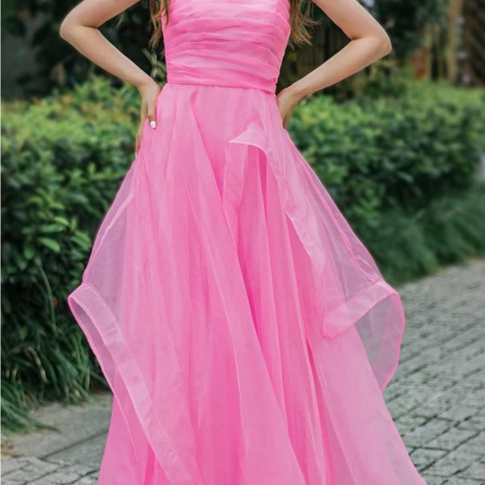 Strapless Pink Prom Dress-Never worn